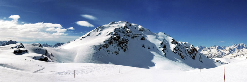 Vue sur les pistes