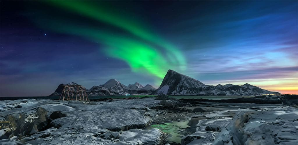 Photo : Aurore boréale hiver