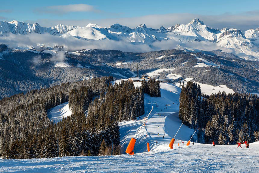 Vue sur les pistes