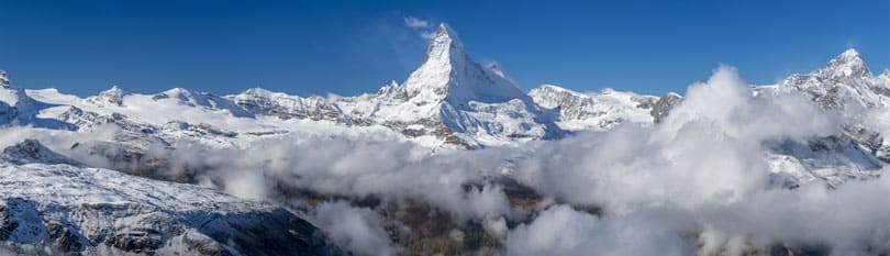 Vue sur le Cervin (4 478 m) depuis les pistes. - © Peter Wey